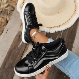 Sapatos casuais mulheres 2024 cunhas de moda de primavera tênis plataforma feminina vulcanizar feminino branco preto