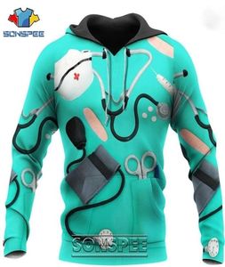 Sonspee Cosplay Nurse Doctor 3D Tryck Långärmad men039s hoodie casual rolig anime män medicinsk jacka kappa toppar tröja 2019268454