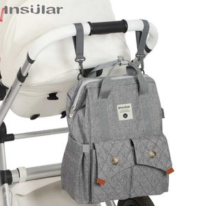 Blöja påsar fashionabla baby blöja resor ryggsäck mamma tupplur barnväska väska mamma pappa barnvist bälte ersättare våtväska D240522