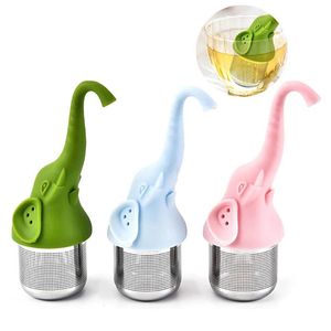 Edelstahl kreativer Elefant Tee Infuser Silikon Kaffee Cha Kräutersieg Küche Kaffee Teebiefe Sieb für Gewürz 240514