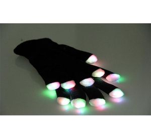 Novel LED Flashing Gloves Colorful Finger Light Glove Christmas Halloween Party Decorations Glowing Glove Party Rave Prop helhet 8759481