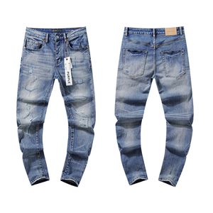 Męskie designer dżinsy fioletowe dżinsy chude dżinsy rozryte motocyklista szczupłe, proste chude spodnie dżinsy mody dżins