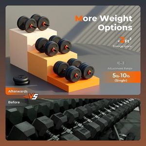 FEIERDUN Adjustable Dumbbells, 20/30/40/50/70/90lbs Free Weight Set with Connector, 4 in1 Dumbbells Set Used as Barbell, Kettle