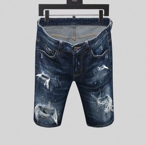 Mens Designer Short Jeans raka hål tätt jeans avslappnad Jean Night Club Blue Cotton Summer Men Pants Leisure Style Reminiscenc7042273