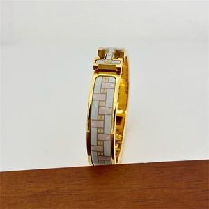 2024 new love home titanium steel pattern h bracelet enamel lovers with K gold bracelet jewelry fashion joker wholesale