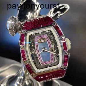 Richamills Watch Swiss Automatic Watches Richamillsr Rm 037 18k White Gold Ruby Mechanical Womens Frj QF0N