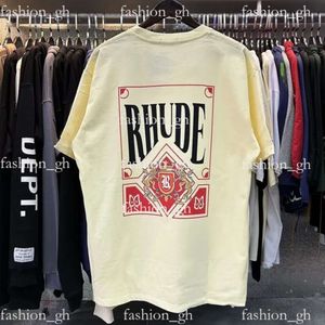 Rhude Highquality Designers Mens Tshirt 2024 Summer New Models Luxurygoods Highquality Women Designer Tshirt Fashion Quality Clothing 19