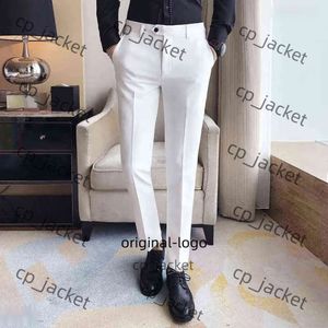 2024 Męskie Slim Fit Ubrania biznesowe dla mężczyzn Kombinezon Pole Mężczyźni Mężczyźni Sprężyna Formal Surters Black White Blue Dress Pants Men C89a