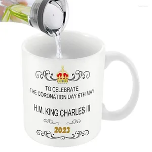 Canecas Rei Carlos III Coffee de café de caneca Charles III Presente de lembrança de cerâmica de 350 ml para Cacau Cacau Pai