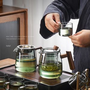 Gianxi Teapot Deckel Antiscalding Walnut Schnalle Filter pu er chinesische Kung Fu Tee Set Blumenmesse Teetasse 240522