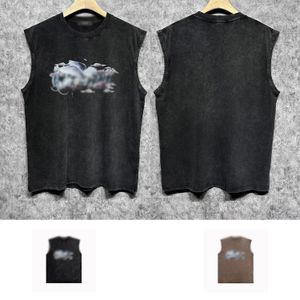 24SS Designer Mens Tops Tops estate Cotlet Brand Trendy Brand Tansveveless Tantlette di Treevelico ZJBAM087 Cloud Colorful Cloud Pegasus Stampa fatta Old Greno S-XXL