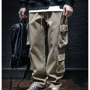 Calça masculina Autumn Moda Korean Edition Trend Work American Wear Size Straight Tamanho Grande e versátil Belas calças casuais casuais Y240522
