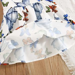 Neue Sommer Kleinkind Kinder Kleid Schmetterling gedruckte Prinzessin Girl Hut Baby Kleidung 6b8f8e