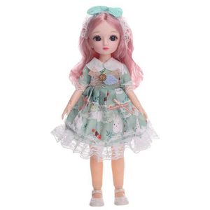 Dolls Dolls Complete set of 1/6 doll 30cm anime Bjd Rebirth Kawaii girl dress up DIY toys with 23 joints movable body and clothes ski hat Headress S2452202 S2452307