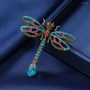 Broschen Morkopela Vintage Strass und Dragonfly Brosche Brosche Kristall Insekt Pin Kleidung Schalzubehör Juwely Geschenk