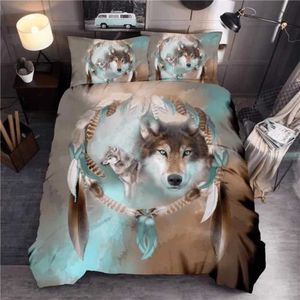 Bedding sets Wolf Cute Animal Set 3D Kids Adult Luxury Gift Duvet Cover Soft Comforter Single Full King Twin Size Quilt H240521 X8QC