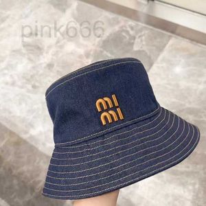 Wide Brim Hats & Bucket Hats Designer internet celebrity denim big brimmed fisherman hat versatile letter embroidered basin hat sunshade casual sunscreen hat OBJ2