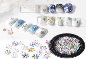 Snowflak Nail Sequins Christmas 3D Nail Art Slice WhiteColorful Ultrathin Snowflower Metallic Flakes Manicure Tools9015196