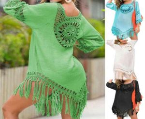 2020 Summer Female Womens Beach Dresses Top Bikini Cover Up Hollow Out Bohemian Boho Swimwear Wathing Disual Sun Dress79852389817279