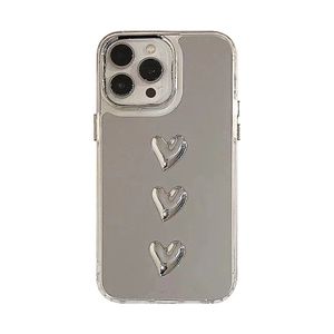 3D Love Heart kształt lustrzany obudowa wstrząsowa Odporność na telefon Ochronne okładka na iPhone'a 15 14 13 12 11 LYP175