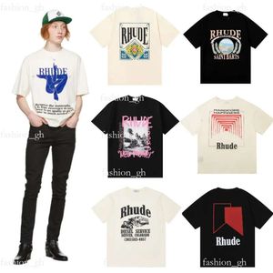 Rhude Highquality Designers Mens Tshirt 2024 Summer New Models Luxurygoods Women Designer Tshirt Fashion Highquality Clothing 60