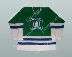 Anpassad Molson Export Beer 8 Green Hockey Jersey Top Stitched S-L-XL-XXL-3XL-4XL-5XL-6XL