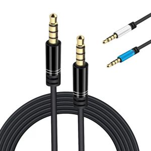Metal Audio Cable Man till Male Stereo Aux Cables för Samsung iPhone -smartphones PC Hörlurar Datorhögtalare CAR ZZ