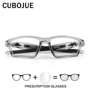 Cubojue Sports Myopia Glasses Men Eyeglasses Frame Male TR90処方スペクタクルPochromic Optic Lens -100 150 200 250 240514
