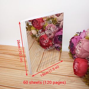 Kişiselleştirilmiş Düğün İşaretleri Ziyaretçi Kitabı Akrilik Ayna Kapağı İmza Kitapları Özel Gelin Damat Nişan Hatıra Parti Dekoru