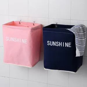 Laundry Bags Wall-mounted Dirty Clothes Large Basket Bathroom Put Toy Clothing Storage Home Goods Pink Washing Baskets