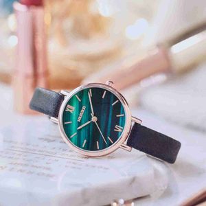 New womens watch Girl Waterproof belt quartz small green ins popular