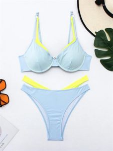 Mulheres femininas Biquíni Mulheres Ministras 2024 Solid Sling Push Up Bikinis Set Sexy High Summer Summer 2 peças de maiá