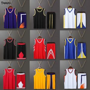 Jersey de basquete personalizada definida para homens do clube infantil uniformes profissionais de treinamento de basquete se adequam à roupa esportiva seca rápida 240522