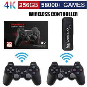 GD10 Game Stick 256G 4K HD Video Console Double Wireless 24G Controller Retro 58000 Games For PSP Christmas Gift 240510