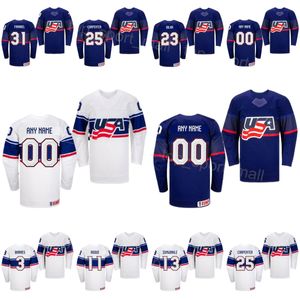 USA Hockey 13 Johnny Gaudreau Jerseys 2024 IIHF World Championship 43 Luke Hughes 12 Matt Boldy 5 Michael Kesselring 4 Seth Jones 57 Shane Pinto 8 Zach Werenski