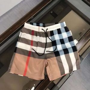 European Station Trendy Brand Summer Couple Elastic Casual Beach Shorts Full Print Checkered Stripe Print Unisex Ea