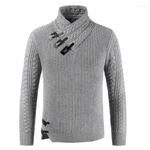 Camisolas masculinas 2024 Sweater de gola alta de inverno Moda de tamanho grande pulôver de outono camisas quentes de roupas retro tricô