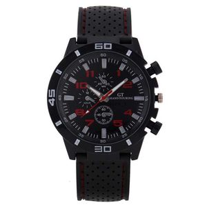 Three eye digital sports mens watch quartz Silicone Tape