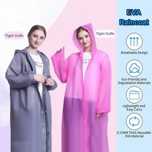 1pc wasserdichte Regenmantel Erwachsene Kinder wiederverwendbarer EVA Regen Poncho für Kinder GirltrArsparent Clear Rainwear Anzug Student 240514