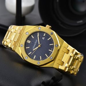 2024 Fashion Octagon Watch men's steel strap personality native gold simple luminous calendar retro trend quartz watch
