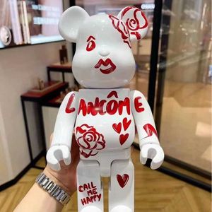 Action Toy Figures Bearbrick 400% Våldsam björn Brick Sculpture Character Lipstick Brand Kawaii Room Decoration Gift H240522