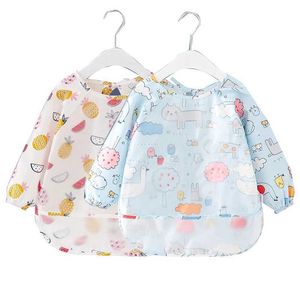 Bibs burp panni per bambini e bambini a maniche lunghe arte impermeabile fumo per alimentazione boccone tasca settiera bambino burp stobbro bavasole d240522