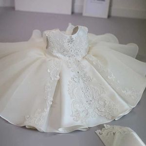 Abiti di battesimo Baby White Pink Princess Party Dress Abito da battista di 1 ° compleanno Abbigliamento estivo per bambini Q240521