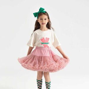 Kjolar baby flickor tutu kjol ballerina pettiskirt fluffy barn balett kjolar för festdans prinsessa flicka tyllkläder y240522