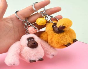 Keychains Creative cute gorilla plush doll key chain monkey couple students bag pendant gift G2210268289915
