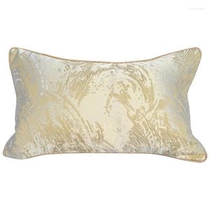 Poduszka Dunxdeco Gray Brown Gold Cover Dekoracyjna talia nowoczesna luksusowa artystyczna klasyczna jacquard sofa krzesło Coussin