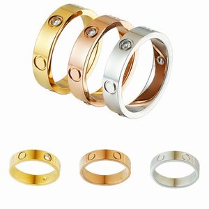 Herren Womens Love Ring Man 4mm 5 mm 6 mm Hochzeit Hochqualität 925s 18K Größe 5-11 Luxus Diamond Rose Silber Engagement für Box CRTIR Designer Gold Band Ringe für Frau