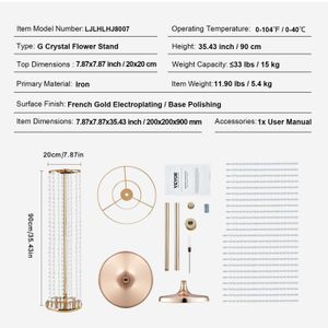 Dekorative Objekte Figuren VOR GOLDEN Säule Hochzeitsblütenregal mit metalllaminiertem Ventil geometrischem Herzstück und zylindrischem H240521 QHJG