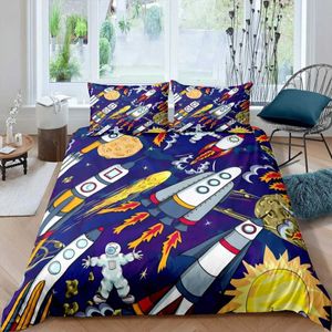 Bedding sets Astronaut Duvet Cover Set Queen Size Outer Space 3pcs for Kids Girls AdultsComforter Soft with 2 cases H240521 O8RG