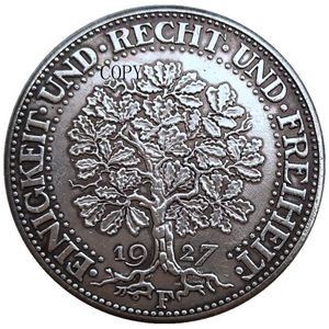 DE43-44 Alemanha rara 1927-1933 5 Reichsmark Craft Craft Silver Plated Coin Brass Ornaments Home Decoration Acessórios